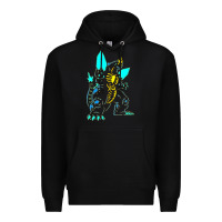 Black Spacegodzilla Premium Hoodie - PixelWave
