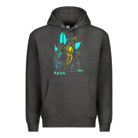 Charcoal Heather Spacegodzilla Premium Hoodie - PixelWave