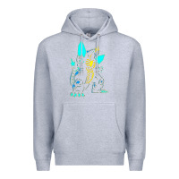 Heather Grey Spacegodzilla Premium Hoodie - PixelWave