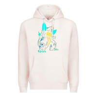 Pale Pink Spacegodzilla Premium Hoodie - PixelWave