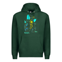 Sports Green Spacegodzilla Premium Hoodie - PixelWave
