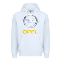 White Opel Premium Hoodie - PixelWave