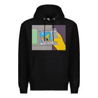 Black The Simpsons Old Man Yells At Cloud Newspaper V1 Premium Hoodie - PixelWave