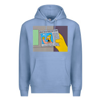 Colony Blue The Simpsons Old Man Yells At Cloud Newspaper V1 Premium Hoodie - PixelWave