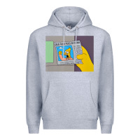 Heather Grey The Simpsons Old Man Yells At Cloud Newspaper V1 Premium Hoodie - PixelWave