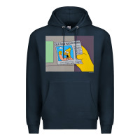 Navy The Simpsons Old Man Yells At Cloud Newspaper V1 Premium Hoodie - PixelWave