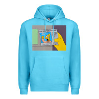 Ocean Blue The Simpsons Old Man Yells At Cloud Newspaper V1 Premium Hoodie - PixelWave