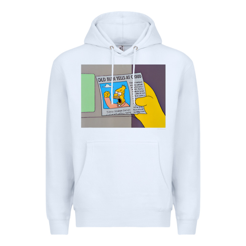 The Simpsons Old Man Yells At Cloud Newspaper V1 Premium Hoodie by PixelWave | Teevron