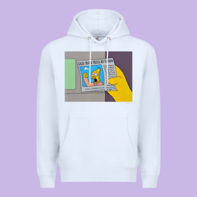 The Simpsons Old Man Yells At Cloud Newspaper V1 Premium Hoodie Designed By Pixelwave