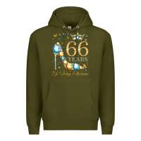 66th Birthday 66 Years Of Being Awesome 66 Years Old Woman Premium Hoodie | Teevron