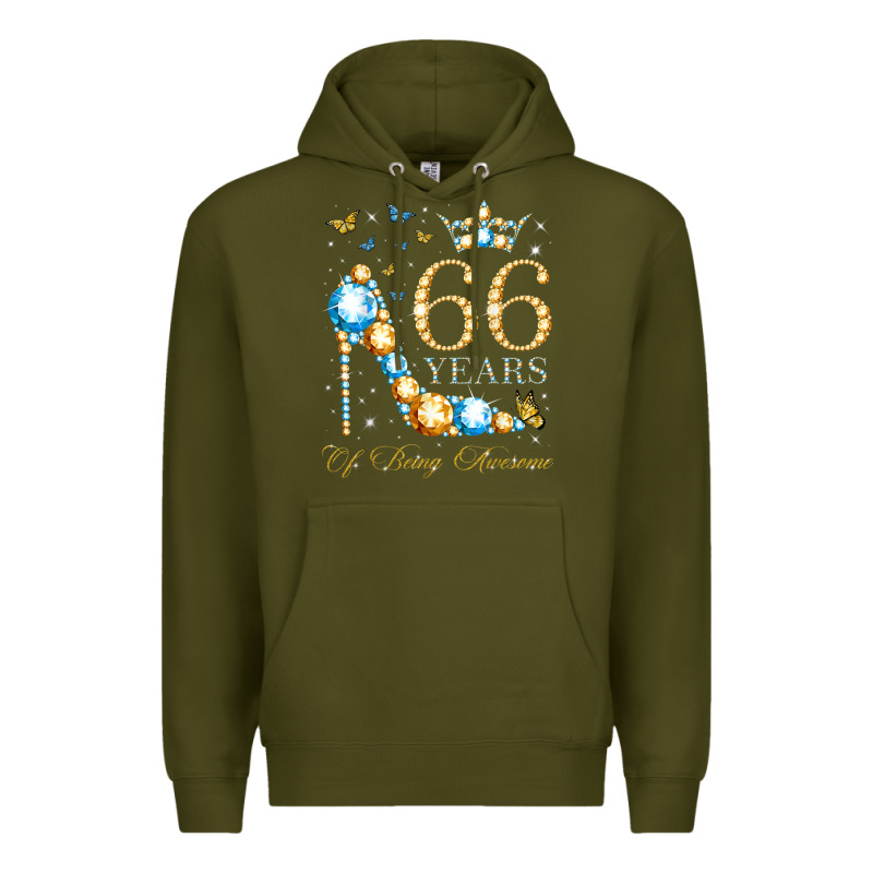 66th Birthday 66 Years Of Being Awesome 66 Years Old Woman Premium Hoodie by PixelWave | Teevron