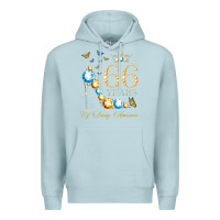 Blue Mist 66th birthday 66 years of being awesome 66 years old woman Premium Hoodie - PixelWave