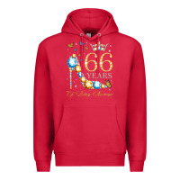Cardinal 66th birthday 66 years of being awesome 66 years old woman Premium Hoodie - PixelWave