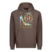 Coffee 66th birthday 66 years of being awesome 66 years old woman Premium Hoodie - PixelWave