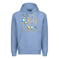 Colony Blue 66th birthday 66 years of being awesome 66 years old woman Premium Hoodie - PixelWave