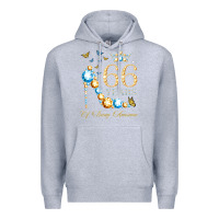 Heather Grey 66th birthday 66 years of being awesome 66 years old woman Premium Hoodie - PixelWave