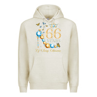 Oatmeal Heather 66th birthday 66 years of being awesome 66 years old woman Premium Hoodie - PixelWave