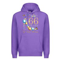 Purple 66th birthday 66 years of being awesome 66 years old woman Premium Hoodie - PixelWave