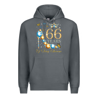 Rock 66th birthday 66 years of being awesome 66 years old woman Premium Hoodie - PixelWave