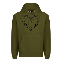 Army Green bichota heart for women,cute music t shirt Premium Hoodie - PixelWave