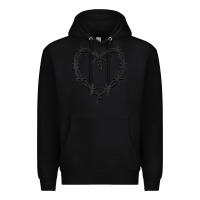 Black bichota heart for women,cute music t shirt Premium Hoodie - PixelWave