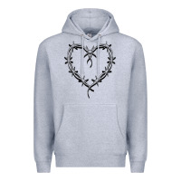 Heather Grey bichota heart for women,cute music t shirt Premium Hoodie - PixelWave
