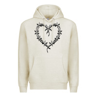 Oatmeal Heather bichota heart for women,cute music t shirt Premium Hoodie - PixelWave