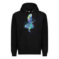 Black watercolor splatter alice in wonderland t shirt design Premium Hoodie - PixelWave