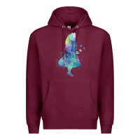 Burgundy watercolor splatter alice in wonderland t shirt design Premium Hoodie - PixelWave