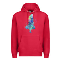 Cardinal watercolor splatter alice in wonderland t shirt design Premium Hoodie - PixelWave