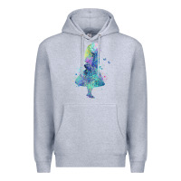 Heather Grey watercolor splatter alice in wonderland t shirt design Premium Hoodie - PixelWave