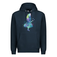 Navy watercolor splatter alice in wonderland t shirt design Premium Hoodie - PixelWave