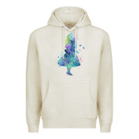 Oatmeal Heather watercolor splatter alice in wonderland t shirt design Premium Hoodie - PixelWave