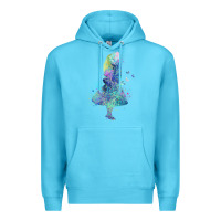 Ocean Blue watercolor splatter alice in wonderland t shirt design Premium Hoodie - PixelWave