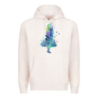 Pale Pink watercolor splatter alice in wonderland t shirt design Premium Hoodie - PixelWave