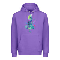 Purple watercolor splatter alice in wonderland t shirt design Premium Hoodie - PixelWave