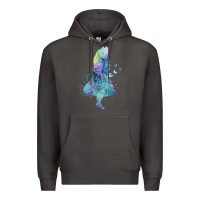 Smoke watercolor splatter alice in wonderland t shirt design Premium Hoodie - PixelWave