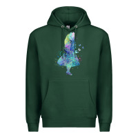Sports Green watercolor splatter alice in wonderland t shirt design Premium Hoodie - PixelWave