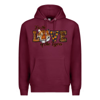 Burgundy love of the tigers Premium Hoodie - RanaPortraitStore