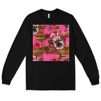 Black easter heifer with bunny ears seamless pattern Long Sleeve Tee - Artiststas