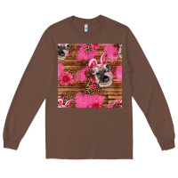 Chestnut easter heifer with bunny ears seamless pattern Long Sleeve Tee - Artiststas