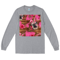 Heather Grey easter heifer with bunny ears seamless pattern Long Sleeve Tee - Artiststas