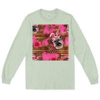 Matcha easter heifer with bunny ears seamless pattern Long Sleeve Tee - Artiststas