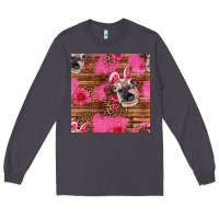 Smoke easter heifer with bunny ears seamless pattern Long Sleeve Tee - Artiststas
