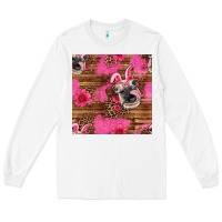 White easter heifer with bunny ears seamless pattern Long Sleeve Tee - Artiststas