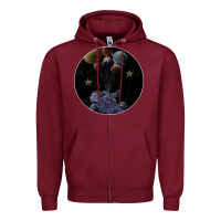 Burgundy Space Travel Zipper Hoodie - Bettercallsaul