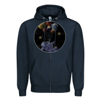 Navy Space Travel Zipper Hoodie - Bettercallsaul