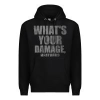 Black what's your damage, heather   heathers Premium Hoodie - PixelWave