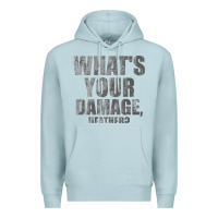 Blue Mist what's your damage, heather   heathers Premium Hoodie - PixelWave