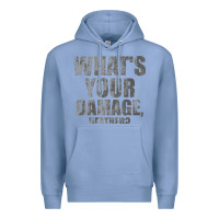 Colony Blue what's your damage, heather   heathers Premium Hoodie - PixelWave